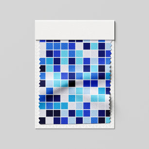 Fliesen, blaue Mosaikfliesen, geometrisches Muster Stoff