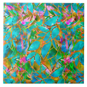 Fliesen Blumen abstraktes Buntglas