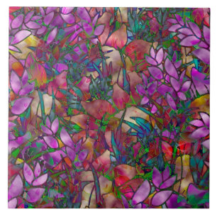 Fliesen Blumen abstraktes Buntglas