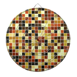 Fliesen, braune Mosaikfliesen, geometrisches Muste Dartscheibe