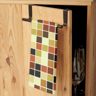 Fliesen, braune Mosaikfliesen, geometrisches Muste Geschirrtuch