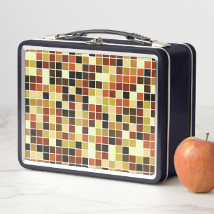 Fliesen, braune Mosaikfliesen, geometrisches Muste Metall Brotdose