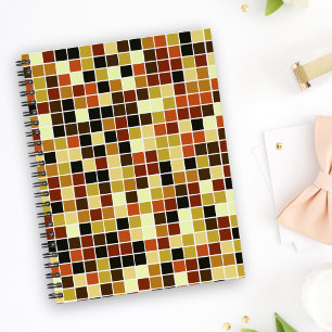 Fliesen, braune Mosaikfliesen, geometrisches Muste Notizbuch