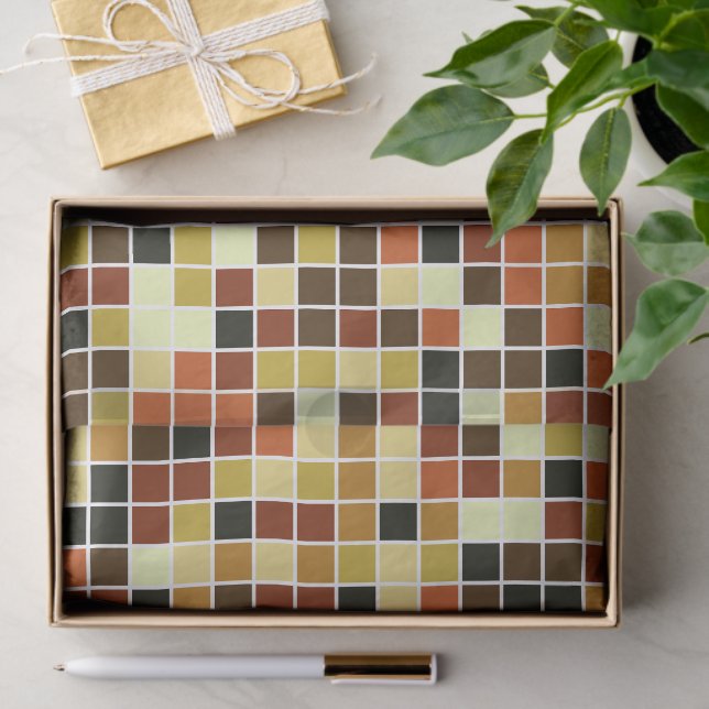 Fliesen, braune Mosaikfliesen, geometrisches Muste Seidenpapier (Geschenk)