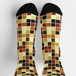 Fliesen, braune Mosaikfliesen, geometrisches Muste Socken