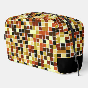 Fliesen, braune Mosaikfliesen, geometrisches Muste Waschbeutel