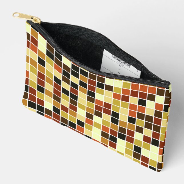 Fliesen, braune Mosaikfliesen, geometrisches Muste Zubehörtasche (Offen)