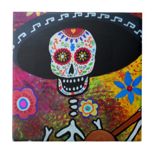 Fliesen Dia de Los Muertos Gitarero durch Prisarts