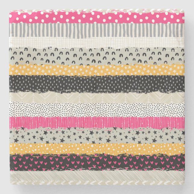 Fliesen für Patchwork: Vielseitiges Nahtloses Desi Steinuntersetzer (Vorderseite)