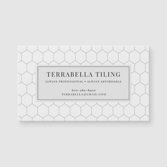 Fliesen Fußboden Hexagon-Fliesenmuster Magnetkarte (Vorderseite)