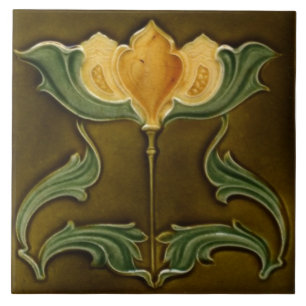 Fliesen-Kamin im Jugendstil dekorativ Fliese