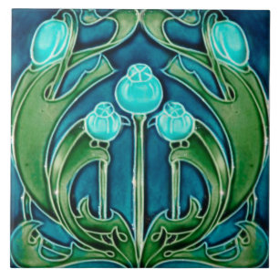 Fliesen-Kamin im Jugendstil dekorativ Fliese