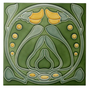 Fliesen-Kamin im Jugendstil dekorativ Fliese