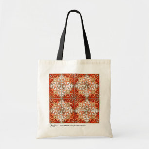 Fliesen-Kunst-orange Taschen-Tasche Tragetasche