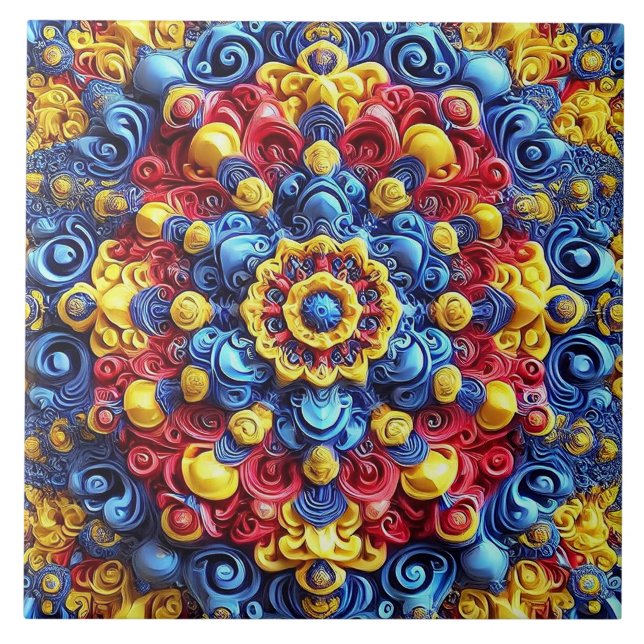 Fliesen mit modernem rumänischen Farben (Vorderseite)