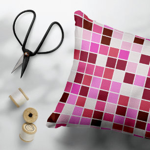 Fliesen, rosa Mosaikfliesen, geometrisches Muster Dekokissen