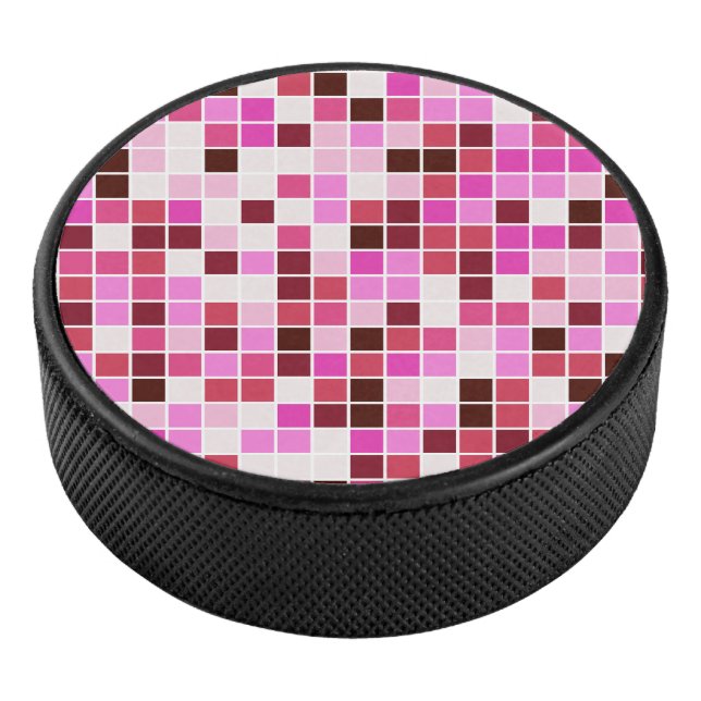 Fliesen, rosa Mosaikfliesen, geometrisches Muster Eishockey Puck (3/4)