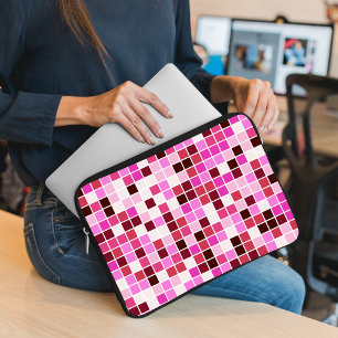 Fliesen, rosa Mosaikfliesen, geometrisches Muster Laptopschutzhülle
