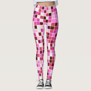 Fliesen, rosa Mosaikfliesen, geometrisches Muster Leggings