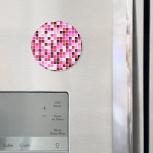 Fliesen, rosa Mosaikfliesen, geometrisches Muster Magnet