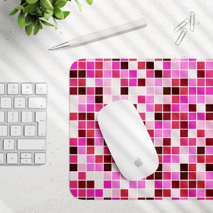 Fliesen, rosa Mosaikfliesen, geometrisches Muster Mousepad