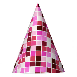Fliesen, rosa Mosaikfliesen, geometrisches Muster Partyhütchen