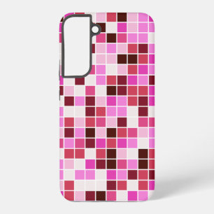 Fliesen, rosa Mosaikfliesen, geometrisches Muster Samsung Galaxy Hülle