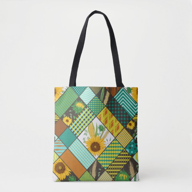 Fliesen, Sonnenblumen, geometrisches Muster. (Vorderseite)