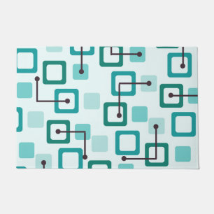 Fliesen & Squares Turquoise der 50er Jahre Mitte Fußmatte