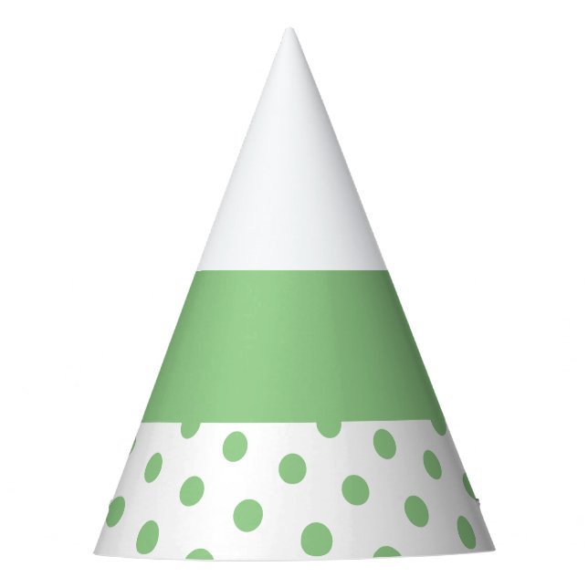 Fliesen, weiße weiße, weiße Polka-Punkte Streifen Partyhütchen (Vorderseite)