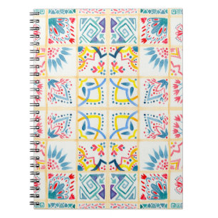 Fliesenboden mit orientalischen Ornamenten. Waterc Notizblock
