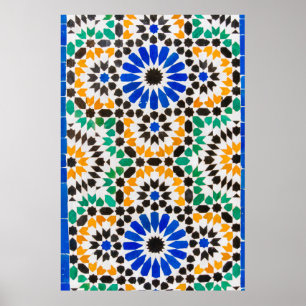 Fliesendekoration im Bahia Palace Poster