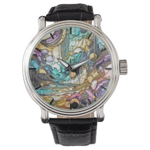 Fliesender Goldfluss Armbanduhr