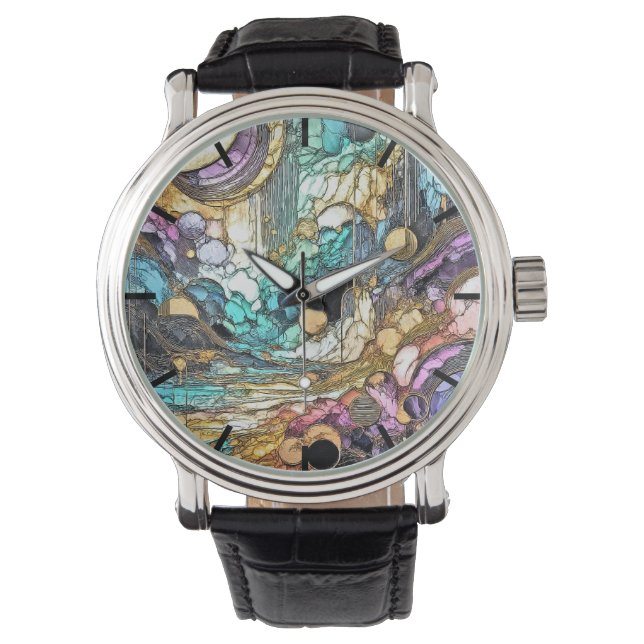 Fliesender Goldfluss  Armbanduhr (Vorderseite)