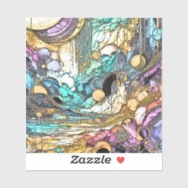 Fliesender Goldfluss Aufkleber