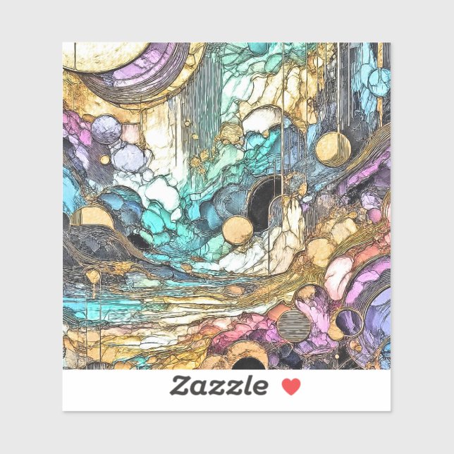 Fliesender Goldfluss  Aufkleber (Blatt)