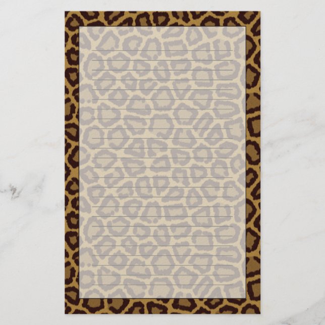 Fliesenhintergrund mit einem Leopardpelz Briefpapier (Vorderseite)