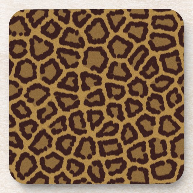 Fliesenhintergrund mit einem Leopardpelz Untersetzer (Vorderseite)