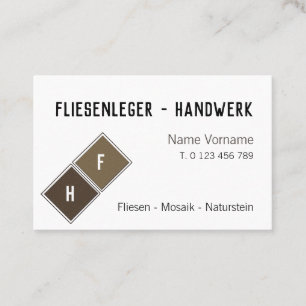 Fliesenleger Handwerk Visitenkarte