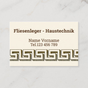 Fliesenleger Haustechnik Visitenkarte