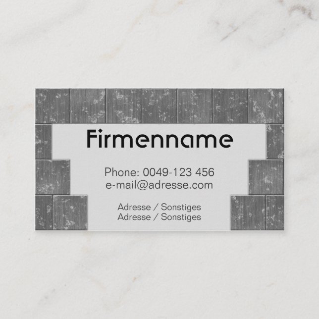 Fliesenleger-Meisterbetrieb Visitenkarte (Vorderseite)