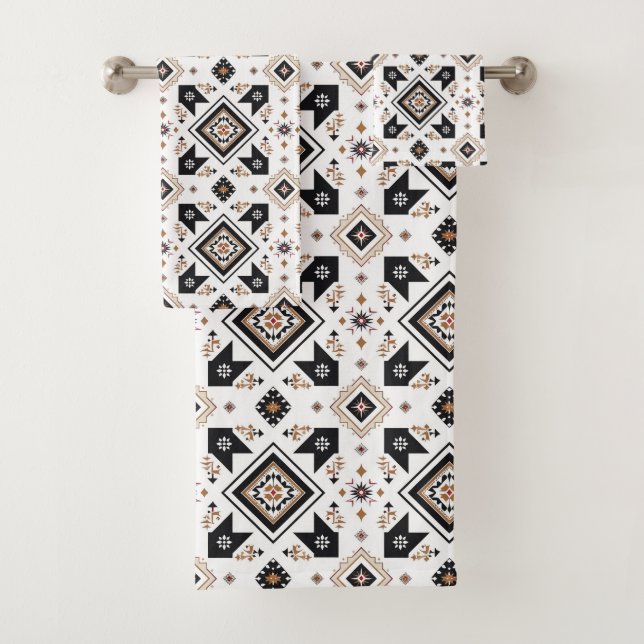 Fliesenmuster aus coolem Western Badhandtuch Set (Insitu)