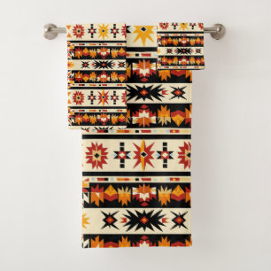 Fliesenmuster aus coolem Western Badhandtuch Set