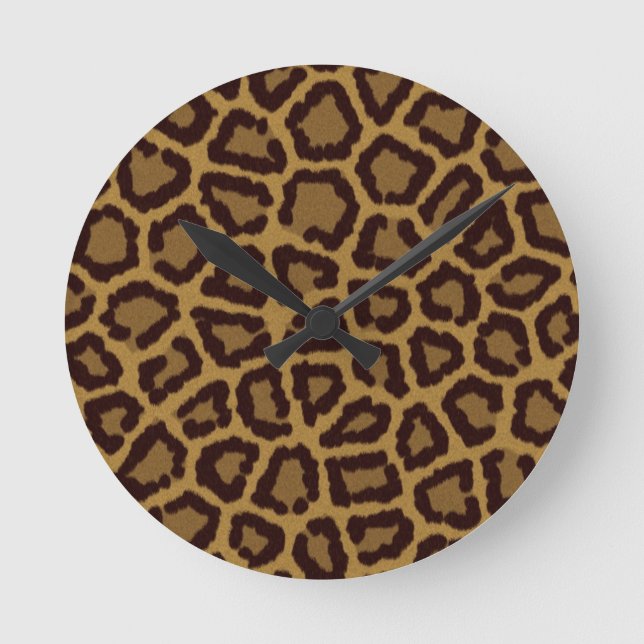 Fliesenuntergrund mit Leoparden Runde Wanduhr (Vorderseite)