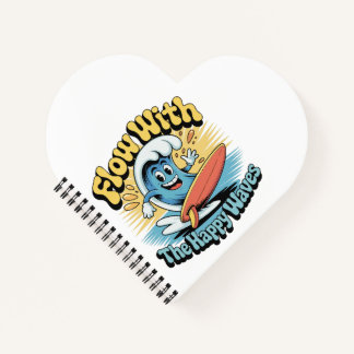 Fließ mit den glücklichen Wellen Surf Journal Notizbuch