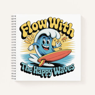 Fließe Mit Den Glücklichen Wellen Surf Journal Notizbuch