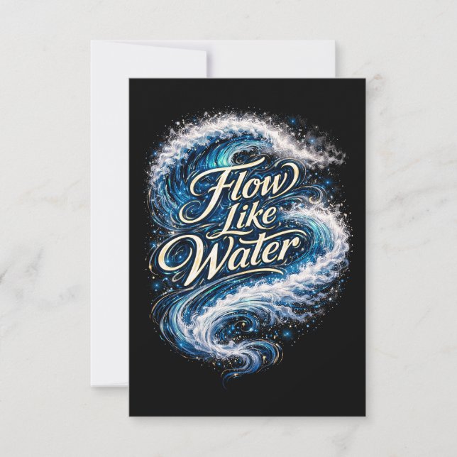 Fließe wie Wasser Dankeskarte (Vorderseite)