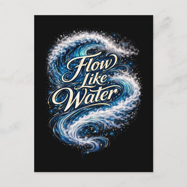 Fließe wie Wasser Postkarte (Vorderseite)