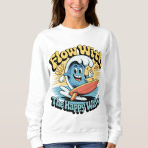 Fließen Sie Mit Den Glücklichen Wellen Retro Surf