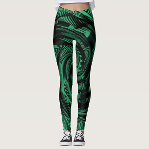 fließend blaues Grün abstrakt lebendig Leggings